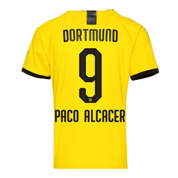 Tailandia Camiseta Borussia Dortmund NO.9 Paco Alcacer Primera equipación 2019-2020 Amarillo